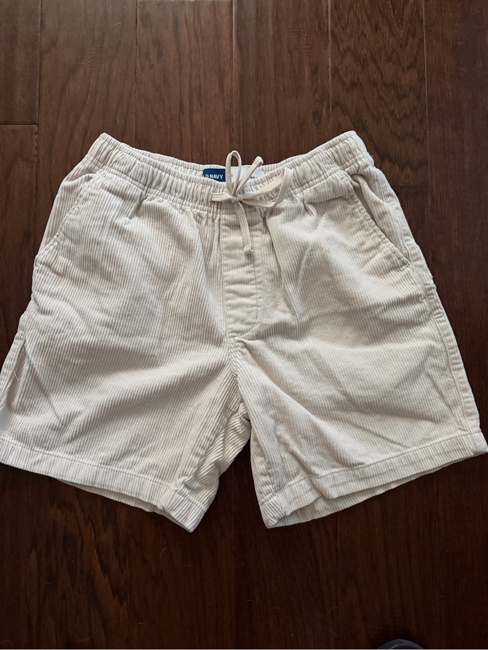 Old Navy Men's Cream Corduroy Drawstring Shorts